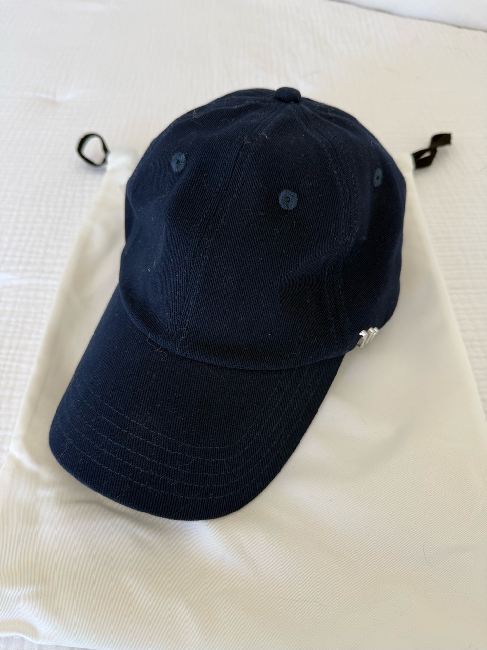 Navy Baseball Hat w/Silver Hardware